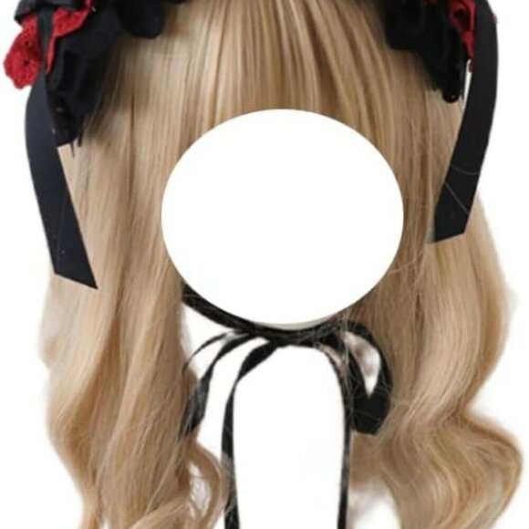 Gothic Lolita Headband Lace Cotton Vivid Color Hair Accessories for Cosplay main image 4